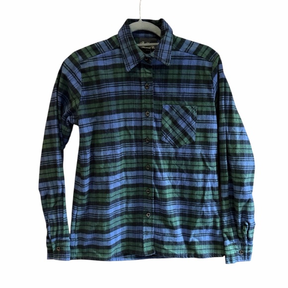 NWT VERMONT FLANNEL CO Women's Classic Button Down Shirt Blue Green S - Picture 2 of 10